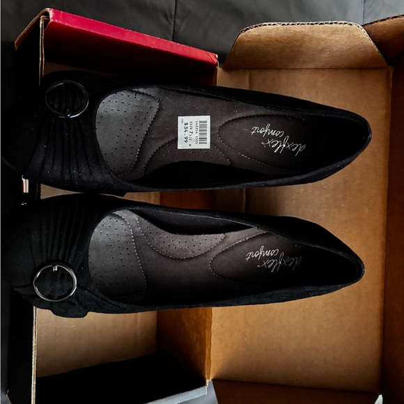 Black suede Wedge heels size 7.5 - Picture 4 of 8